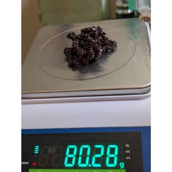 Single Strand Garnet/Amethyst Chip Bead 34" Necklace - Picture 5 of 7